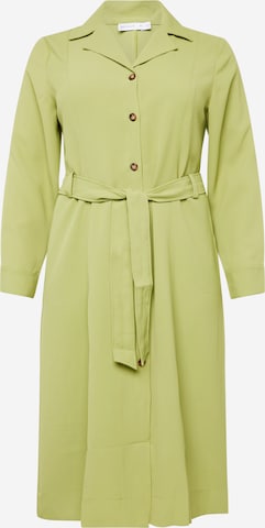 Warehouse Curve Shirt dress in Green: front