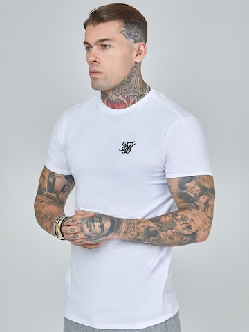 Maglietta 'Essentials' di SikSilk in bianco: frontale