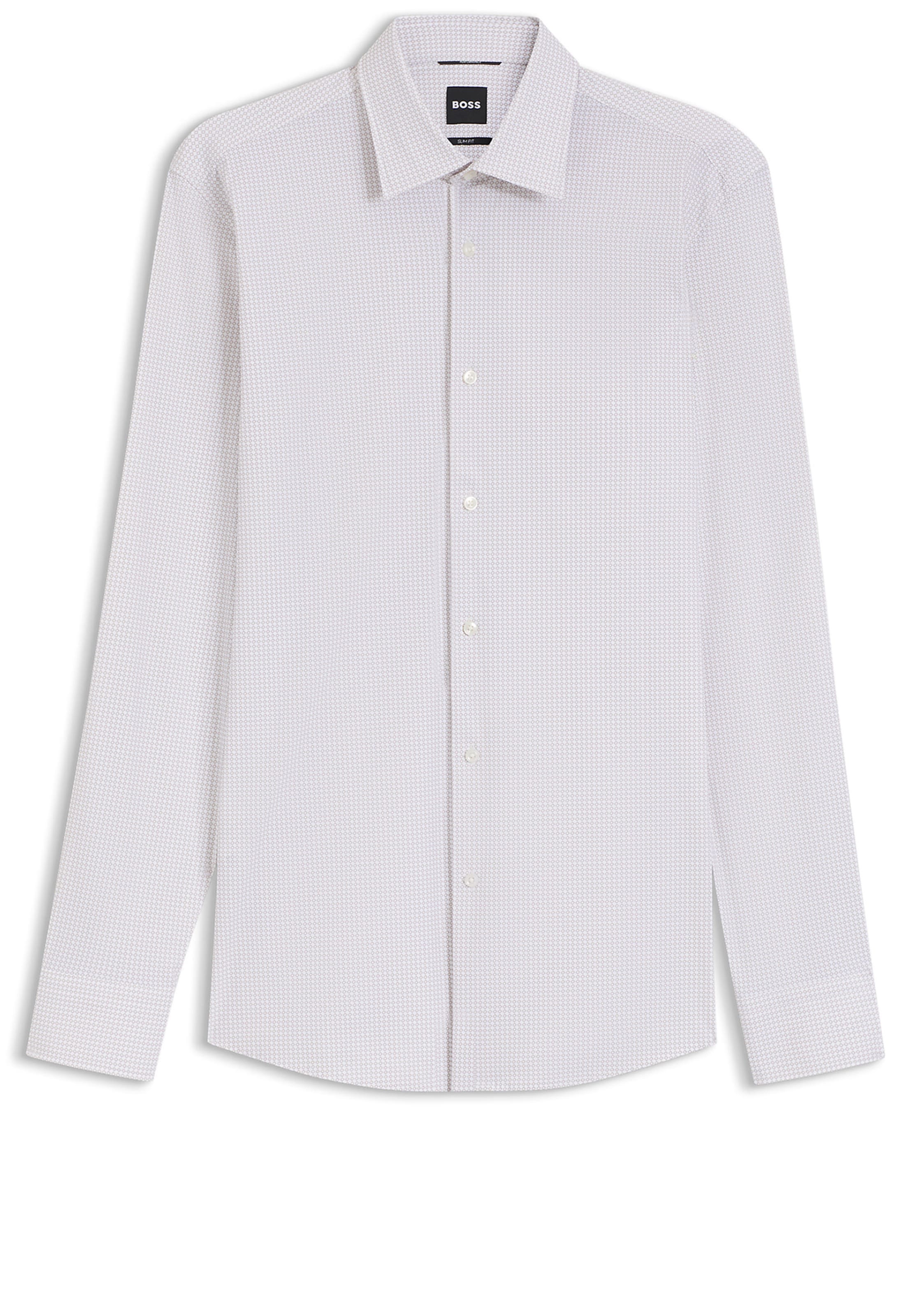 BOSS Slim fit Button Up Shirt in White: front