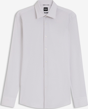 BOSS Slim fit Button Up Shirt in White: front