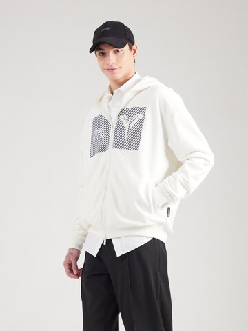 Carlo Colucci Zip-Up Hoodie in White: front