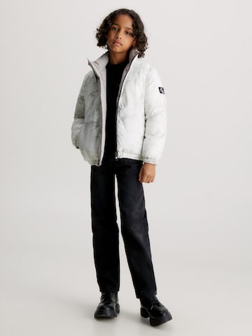 Calvin Klein Jeans Зимняя куртка 'Reversible Marble AOP' в Серый