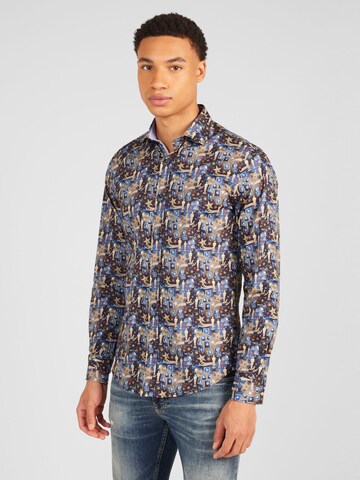 Coupe regular Chemise 'Oscar' A Fish named Fred en bleu : devant