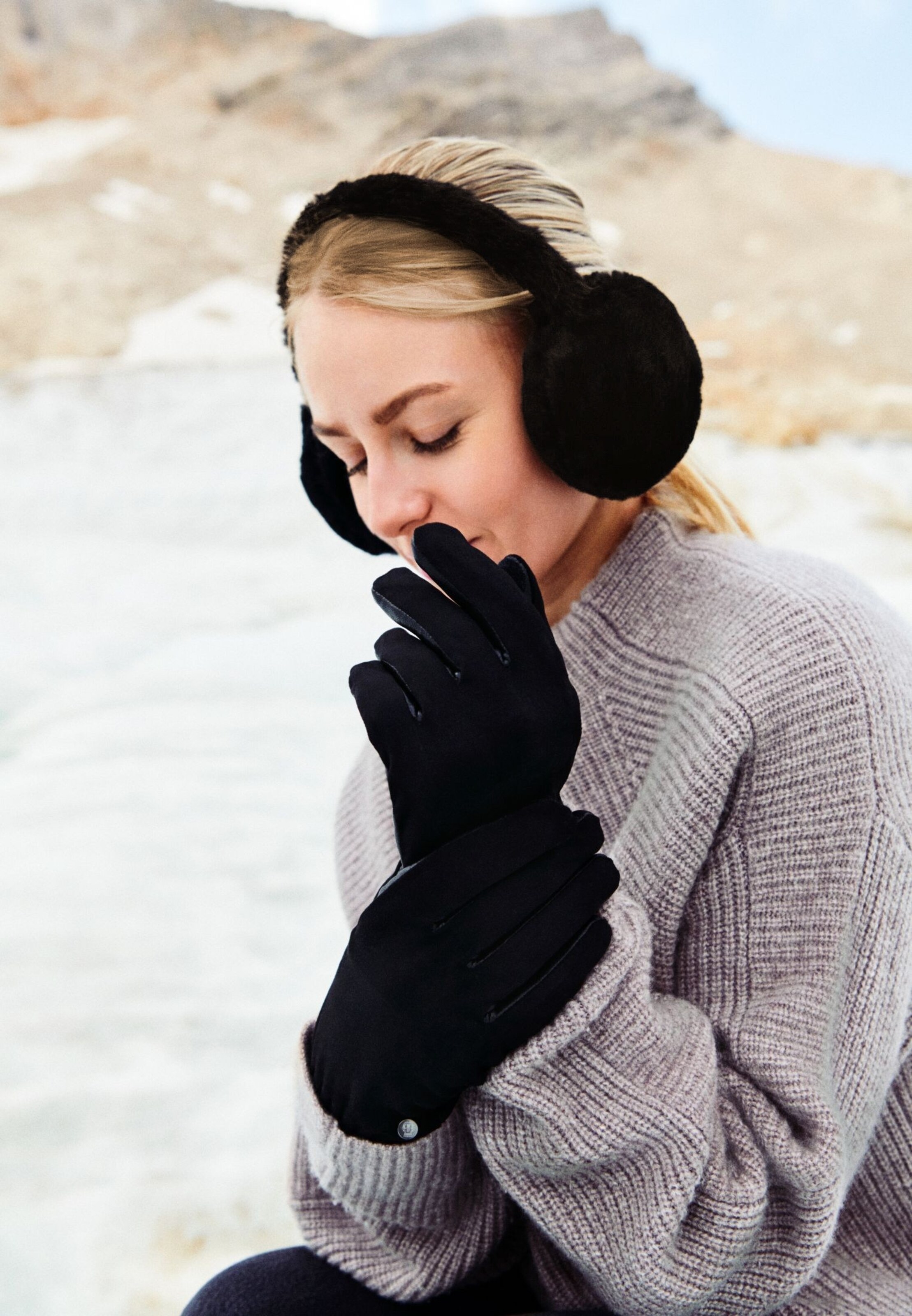 Roeckl Vingerhandschoenen 'NASHVILLE TOUCH' in Zwart: voorkant