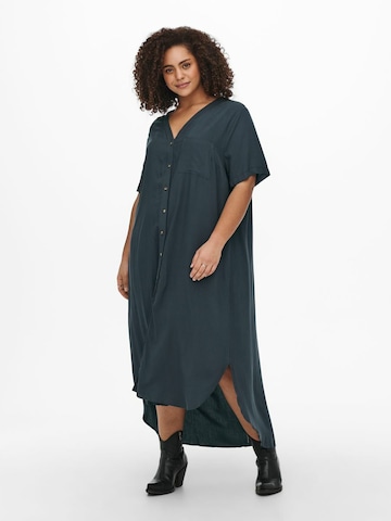 ONLY Carmakoma Shirt Dress in Blue: front