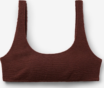 CALZEDONIA Bralette Bikini Top 'CRINKLE WAVES' in Brown: front