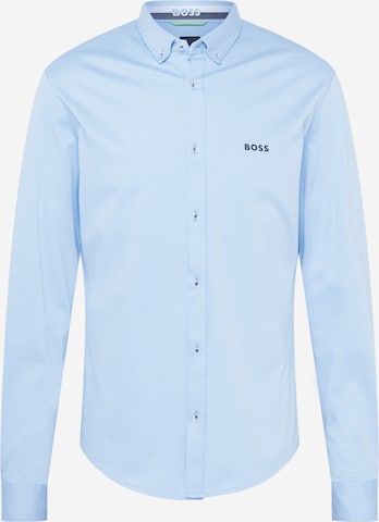 BOSS Green Button Up Shirt 'BIADO' in Blue: front