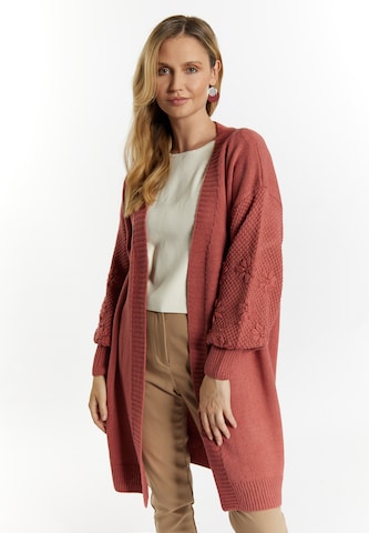 Cardigan Usha en rose : devant