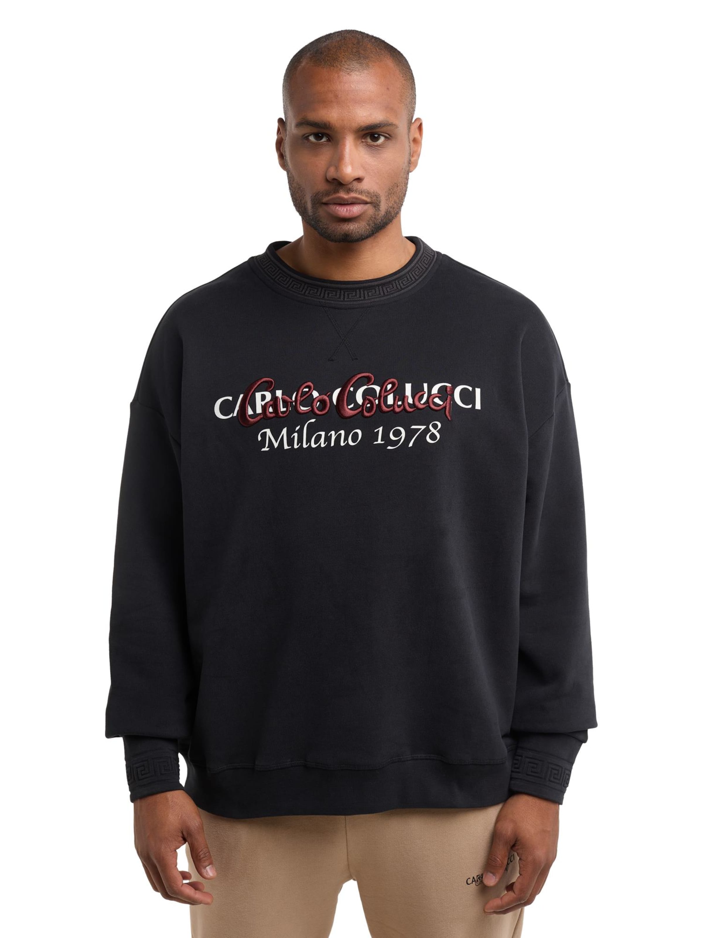 Carlo Colucci Sweatshirt ' De Tomas ' in Schwarz: Vorderseite