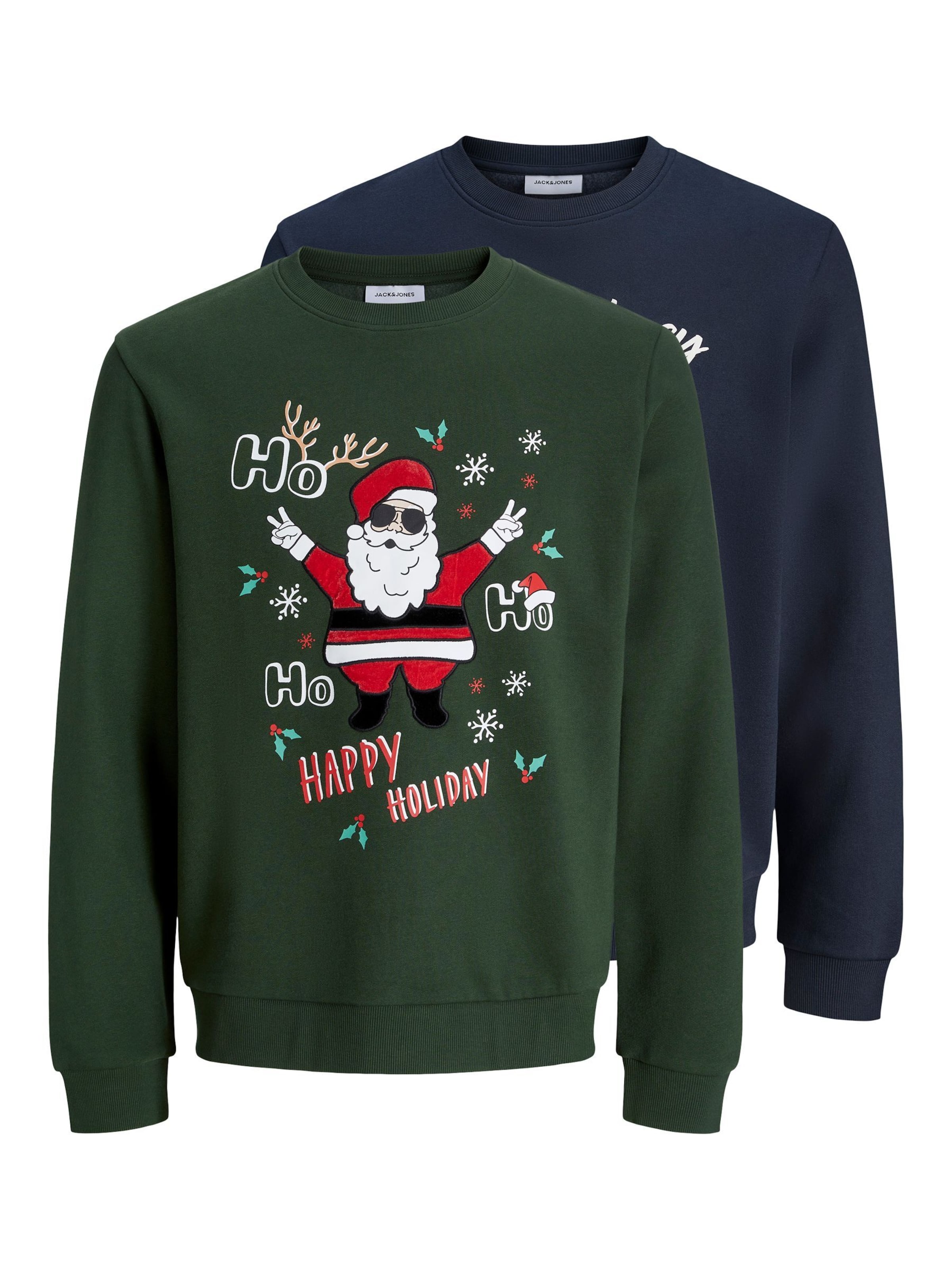 Felpa JACK & JONES di colore blu scuro / verde / rosso / bianco, Visualizzazione prodotti