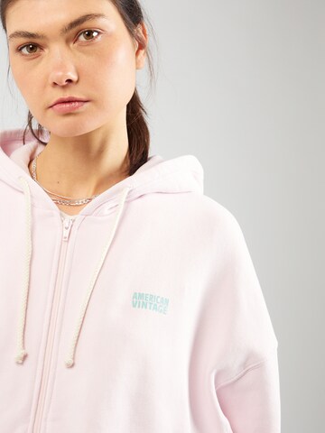 AMERICAN VINTAGE Zip-Up Hoodie 'IZUBIRD' in Pink