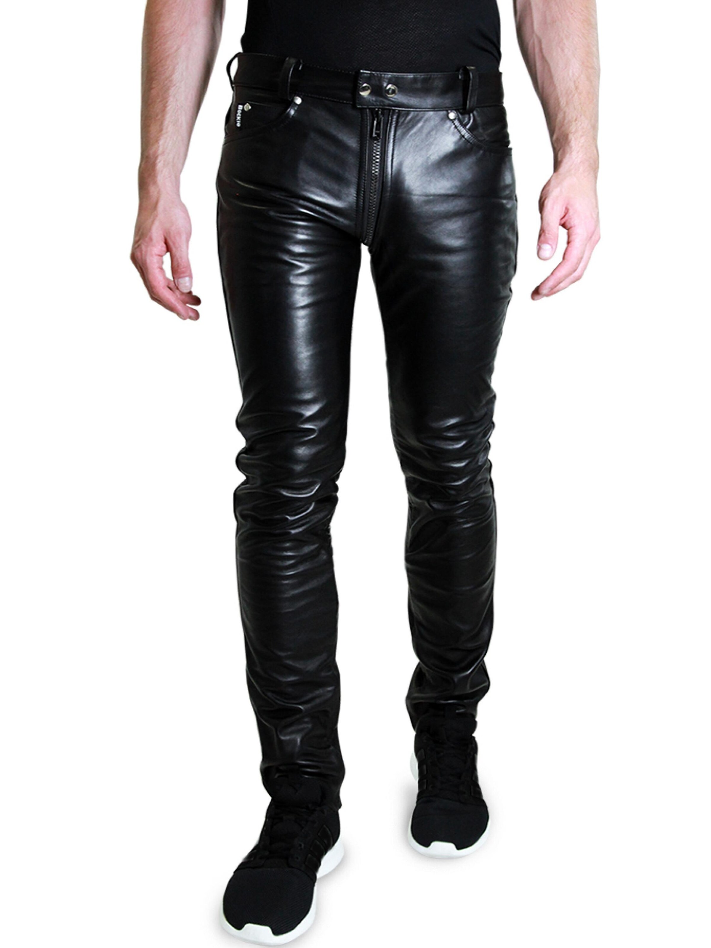 BOCKLE Skinny Hose 'Bockle® 1991 GAY-ZIP'‌‌‌‌ in Schwarz: Vorderseite