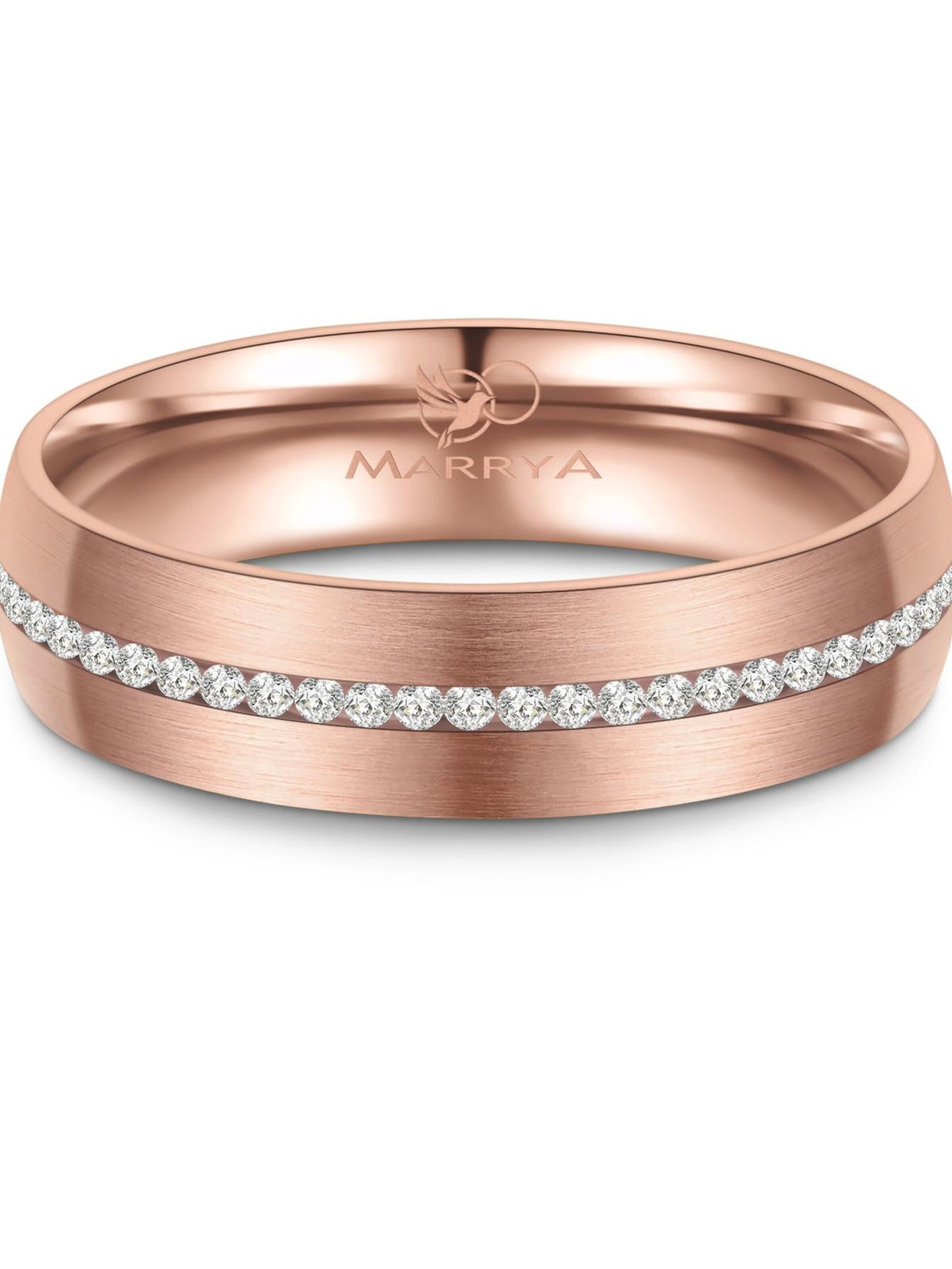 MARRYA Ring 'MARRYA ES-28 Ehering aus Edelstahl - Rosé gold plattiert' in Pink