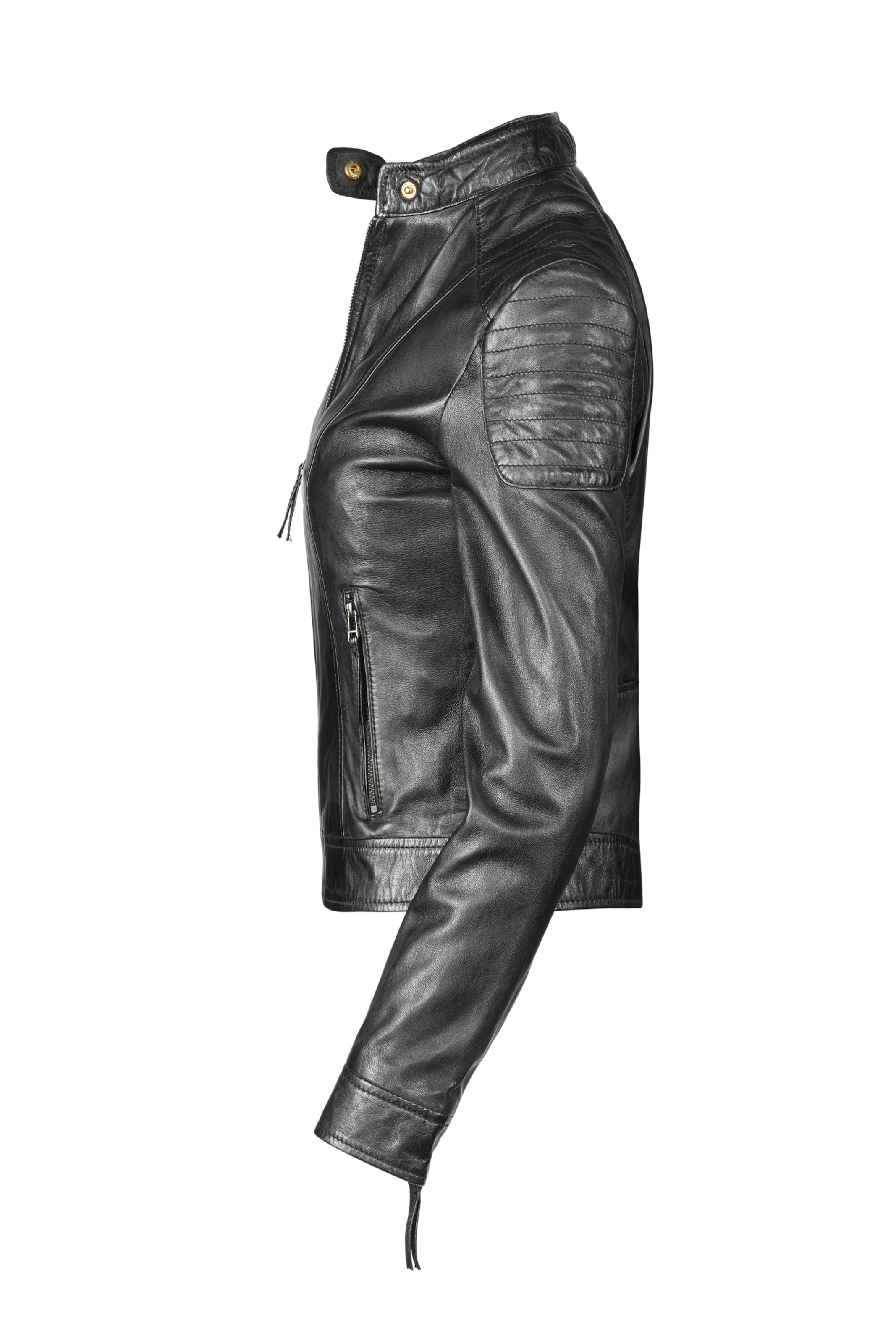 Apple of Eden Lederjacke AOE-101 in Schwarz