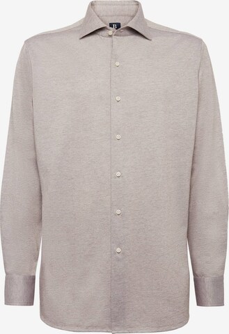 Boggi Milano Button Up Shirt in Beige: front