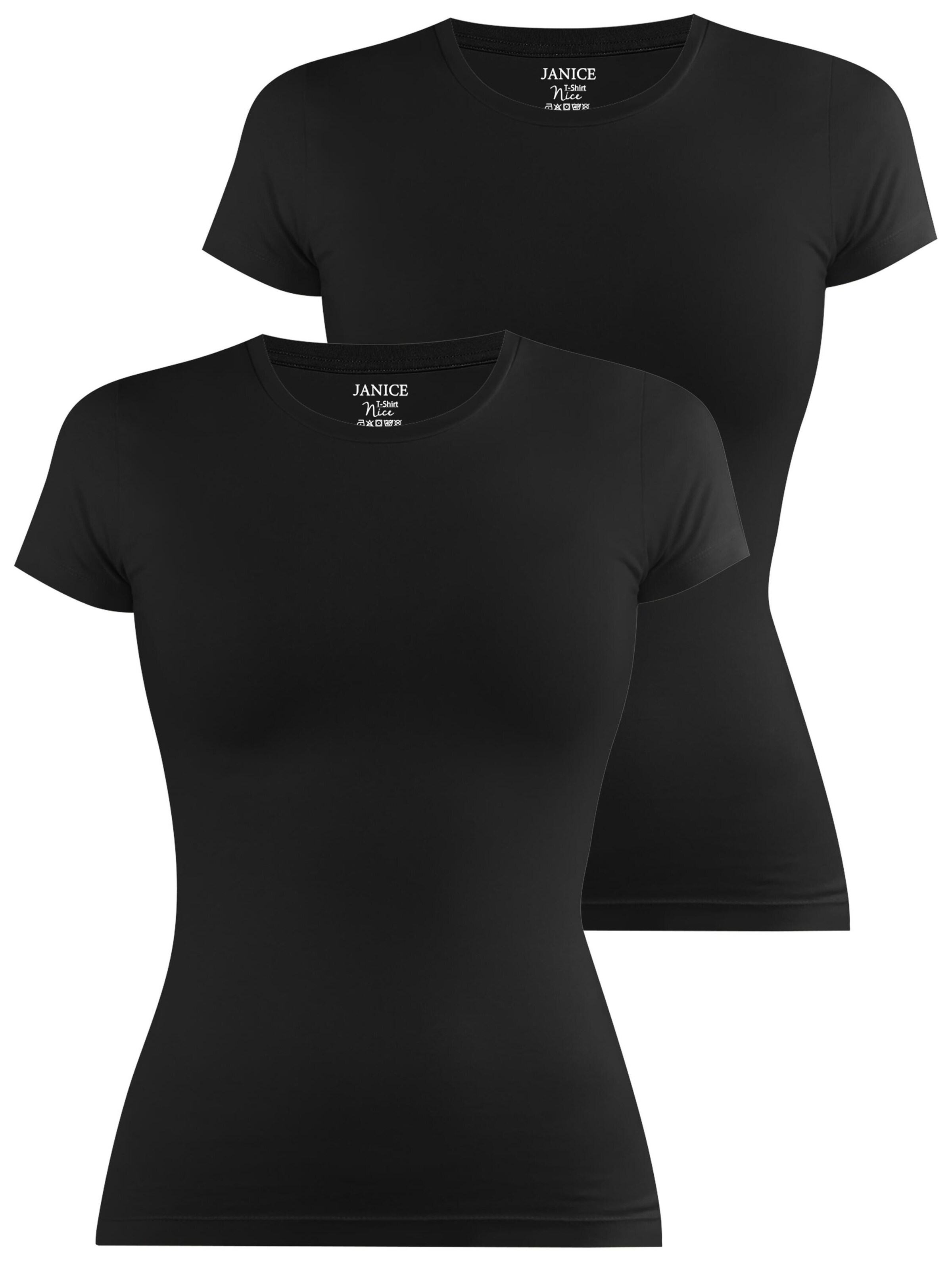 Janice Shirt 'Nice' in Zwart: voorkant