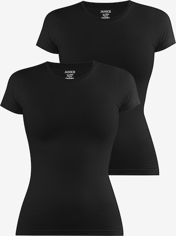 Janice Shirt 'Nice' in Schwarz: Vorderseite