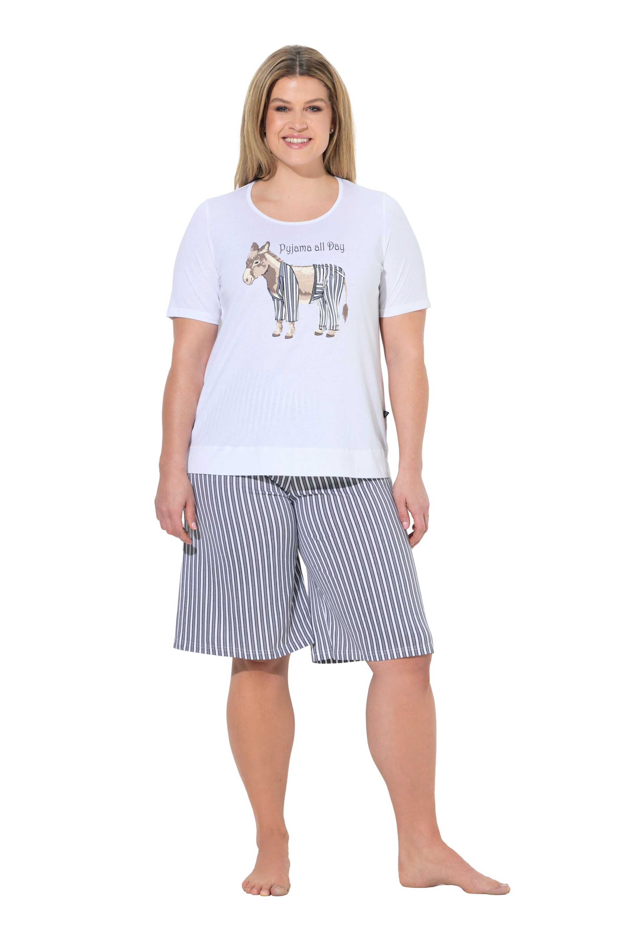 Ulla Popken Pyjama in Grau: Vorderseite