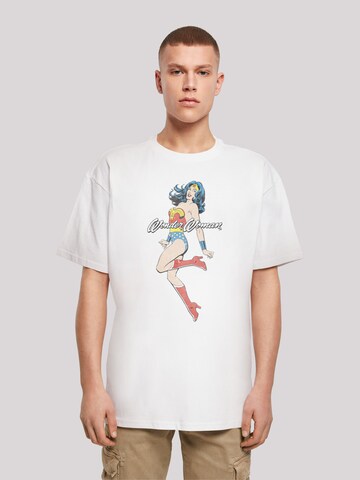 T-Shirt 'DC Comics Wonder Woman Jump' F4NT4STIC en blanc : devant