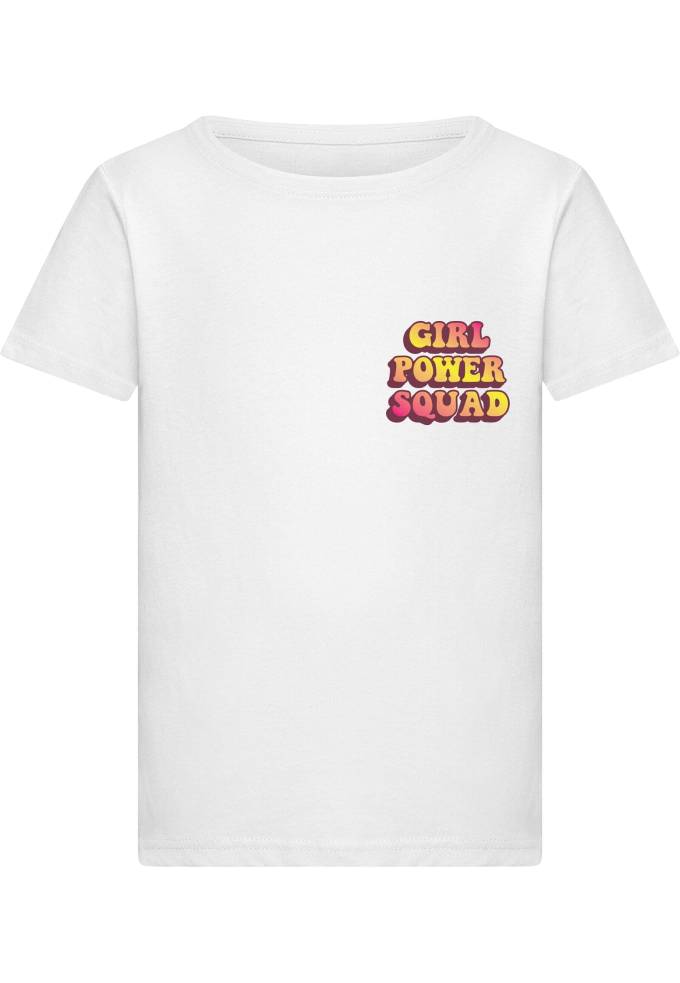 Merchcode T-Shirt 'Girl Power Squad' in Weiß: Vorderseite