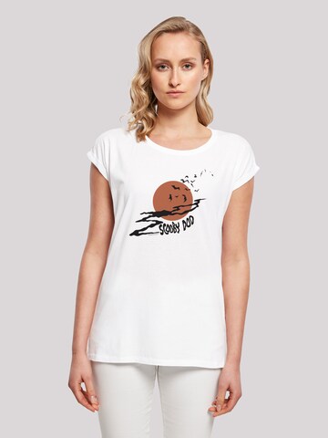 F4NT4STIC Shirt 'Spooky Moon Mond' in Wit: voorkant