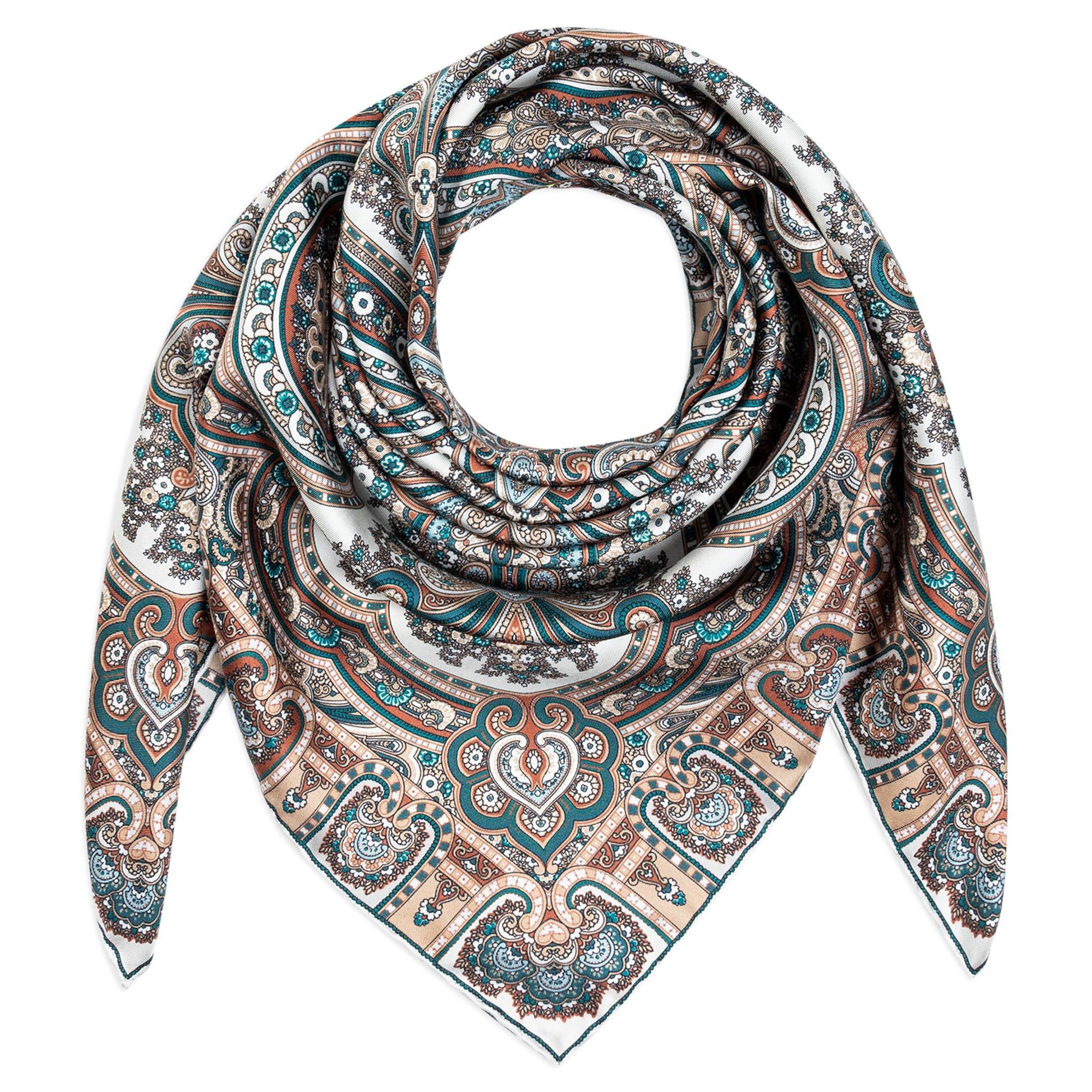 Foulard ' Paisley Star ' di Roeckl in beige: frontale