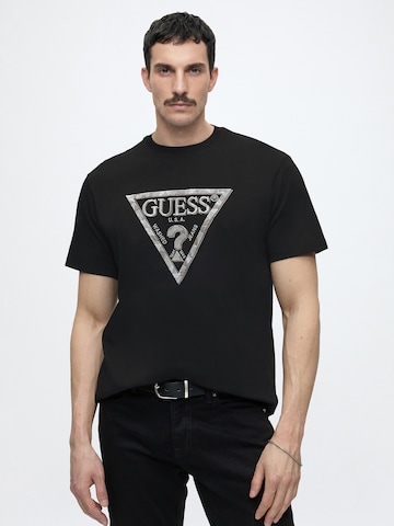 T-Shirt GUESS en noir : devant