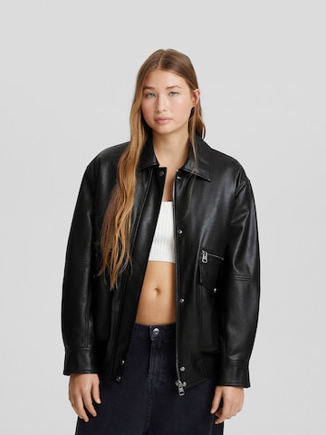 Veste mi-saison Bershka en noir : devant