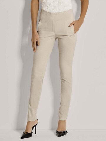 Coupe slim Pantalon MADELEINE en beige : devant