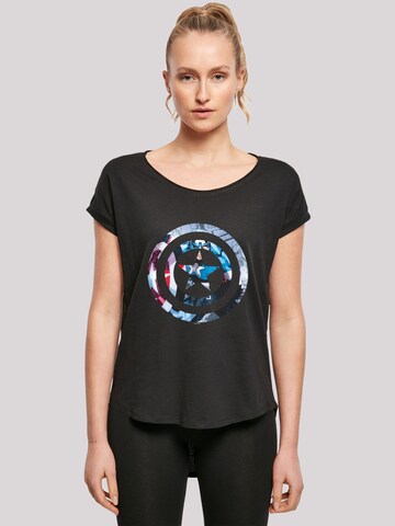 T-shirt 'Marvel Avengers Captain America Montage Symbol' F4NT4STIC en noir : devant