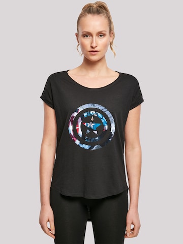 F4NT4STIC Shirt 'Marvel Avengers Captain America Montage Symbol' in Zwart: voorkant