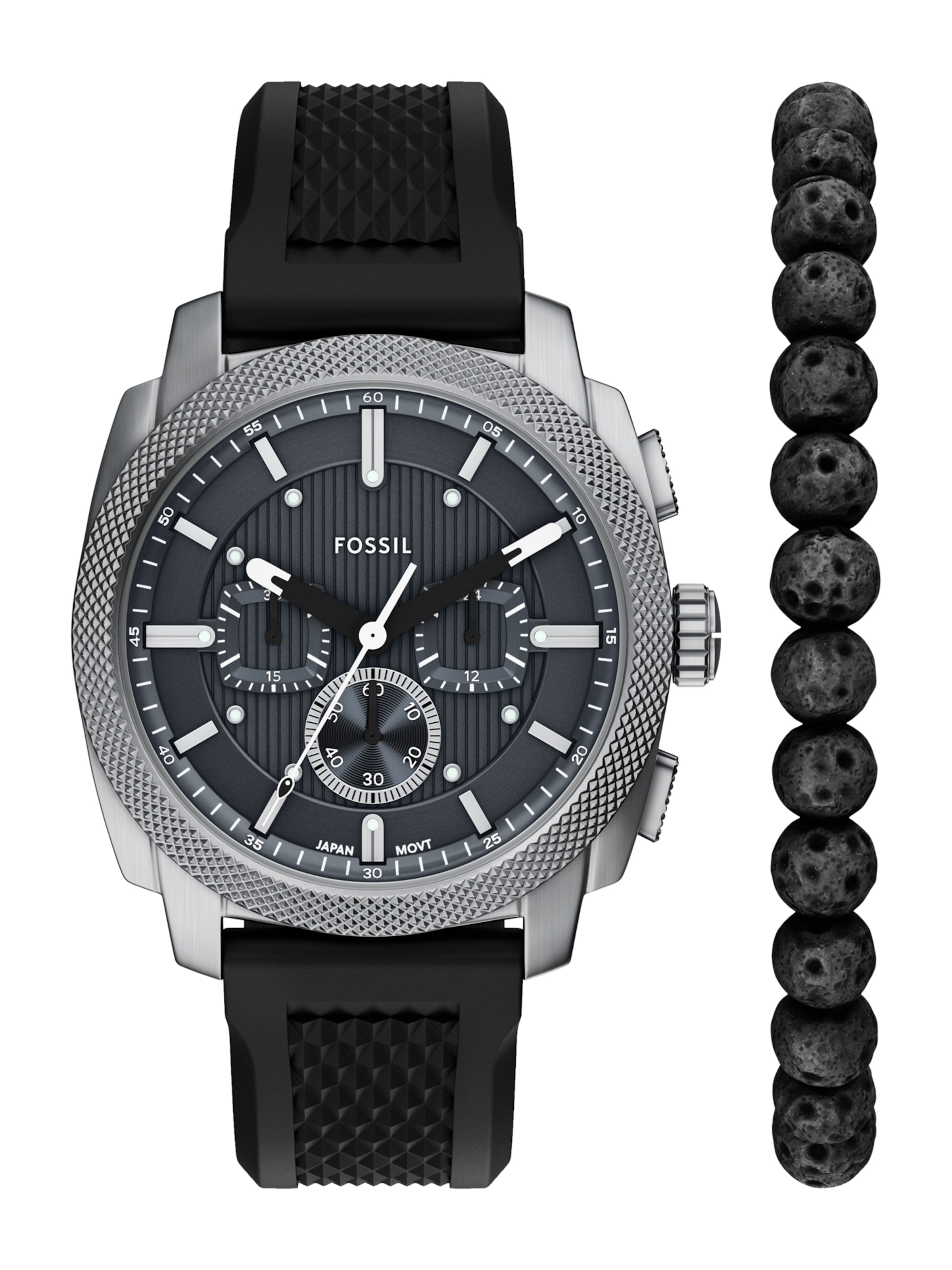 FOSSIL Аналоговые часы 'Machine' в Черный: спереди