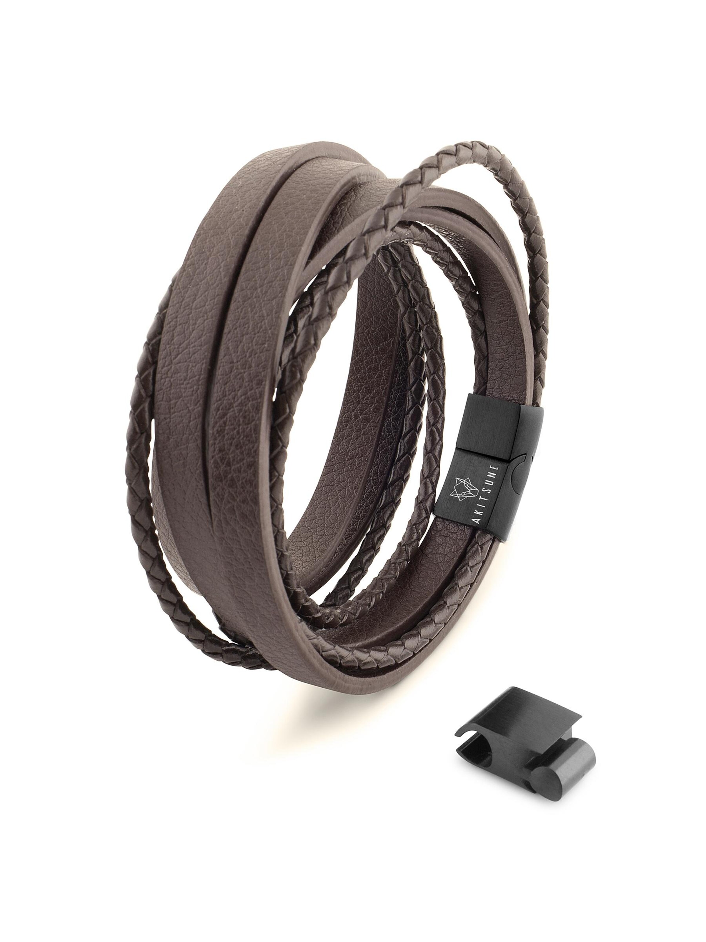 Akitsune Bracelet 'Dark Matter' in Brown: front