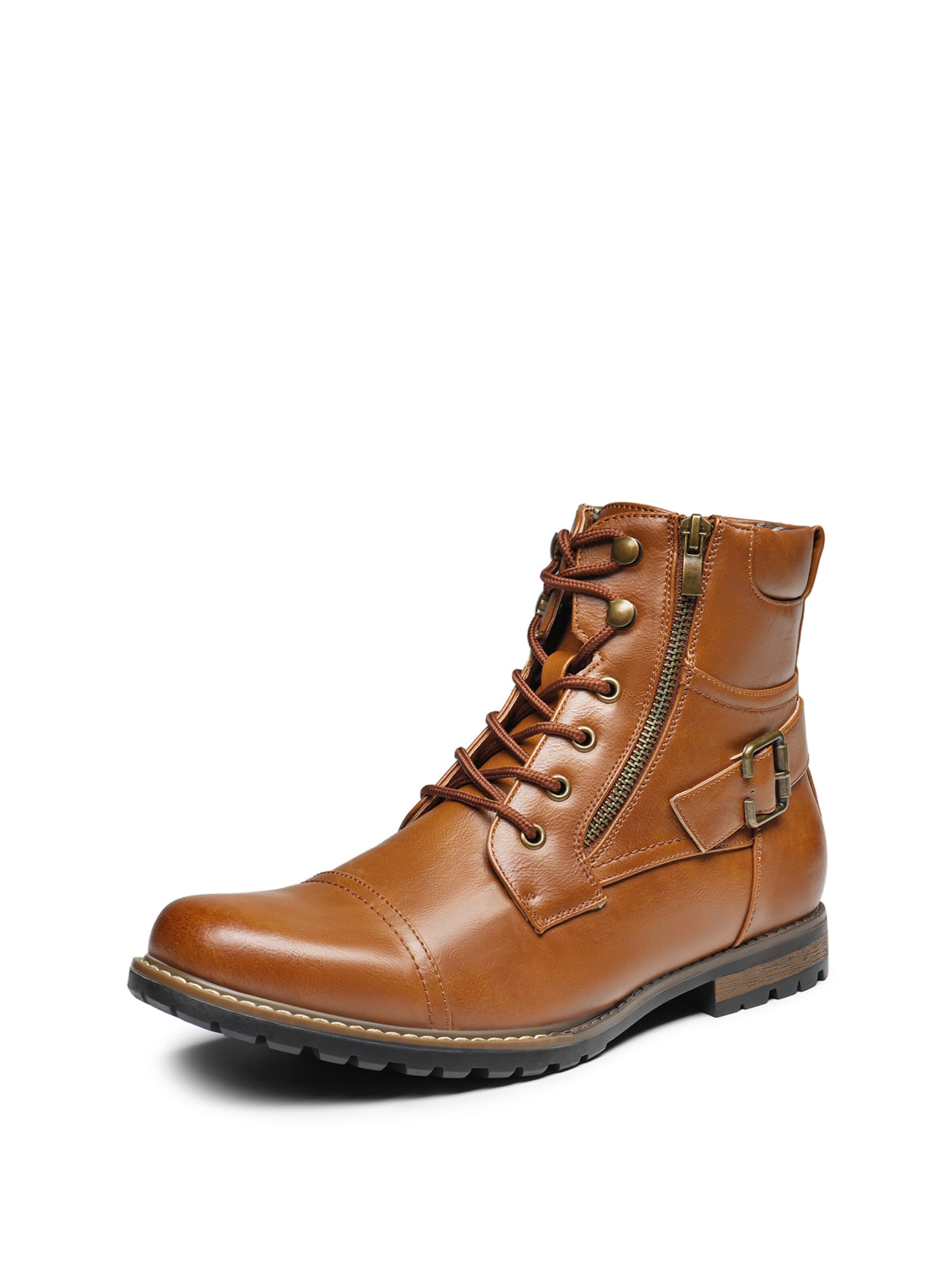Bruno Marc Lace-Up Boots in Brown: front