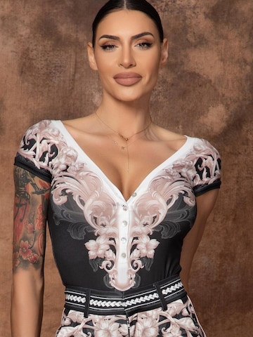 JIORO Top 'BAROQUE PEARL' in Black