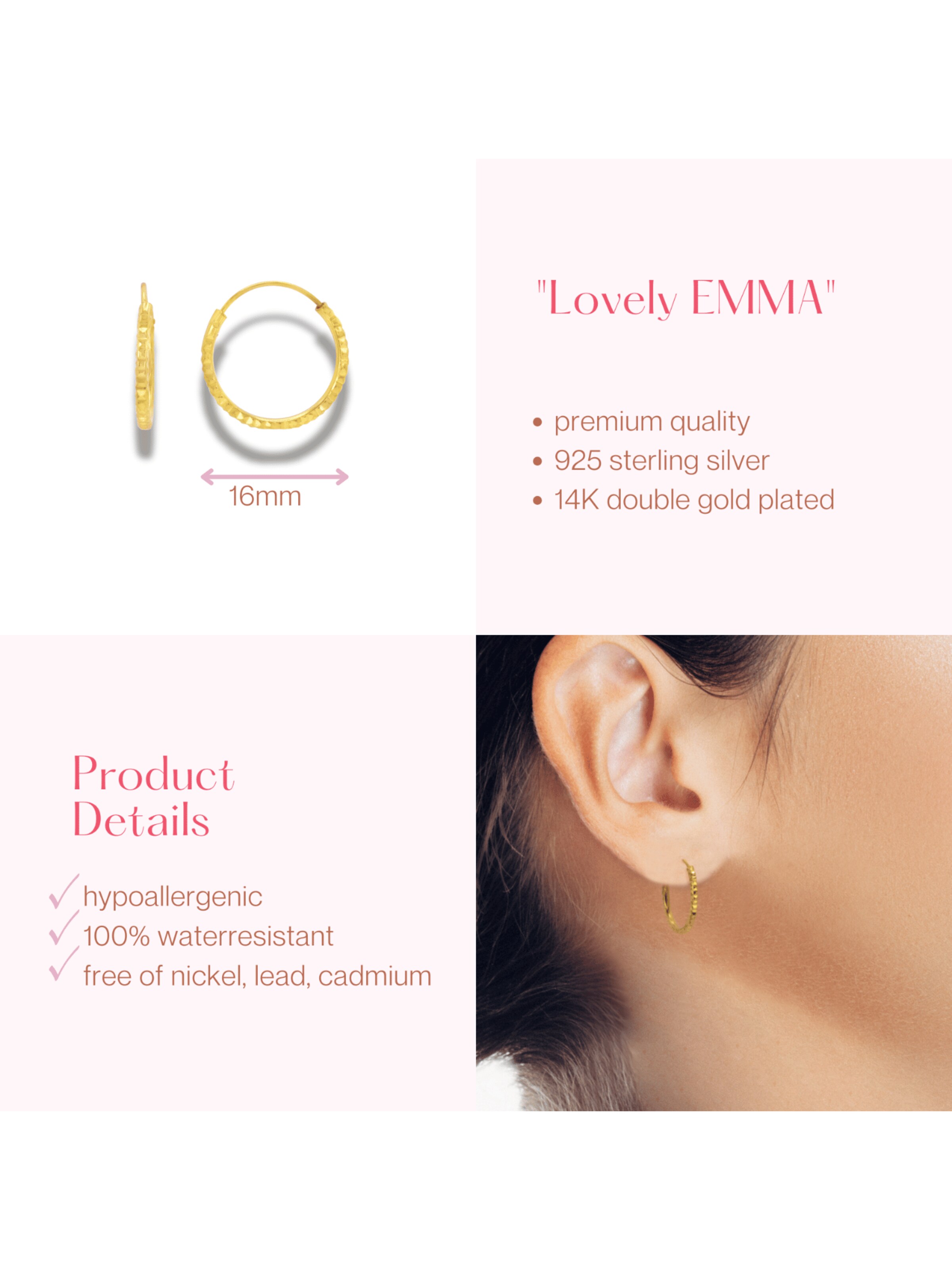 ARS-ARGENTI Earrings 'LOVELY EMMA - Creolen' in Gold