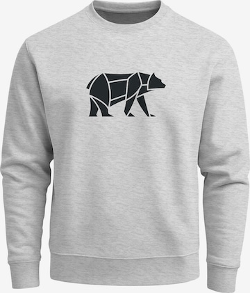 Neverless Sweatshirt 'Bär Lineart Polygon' in Grey: front