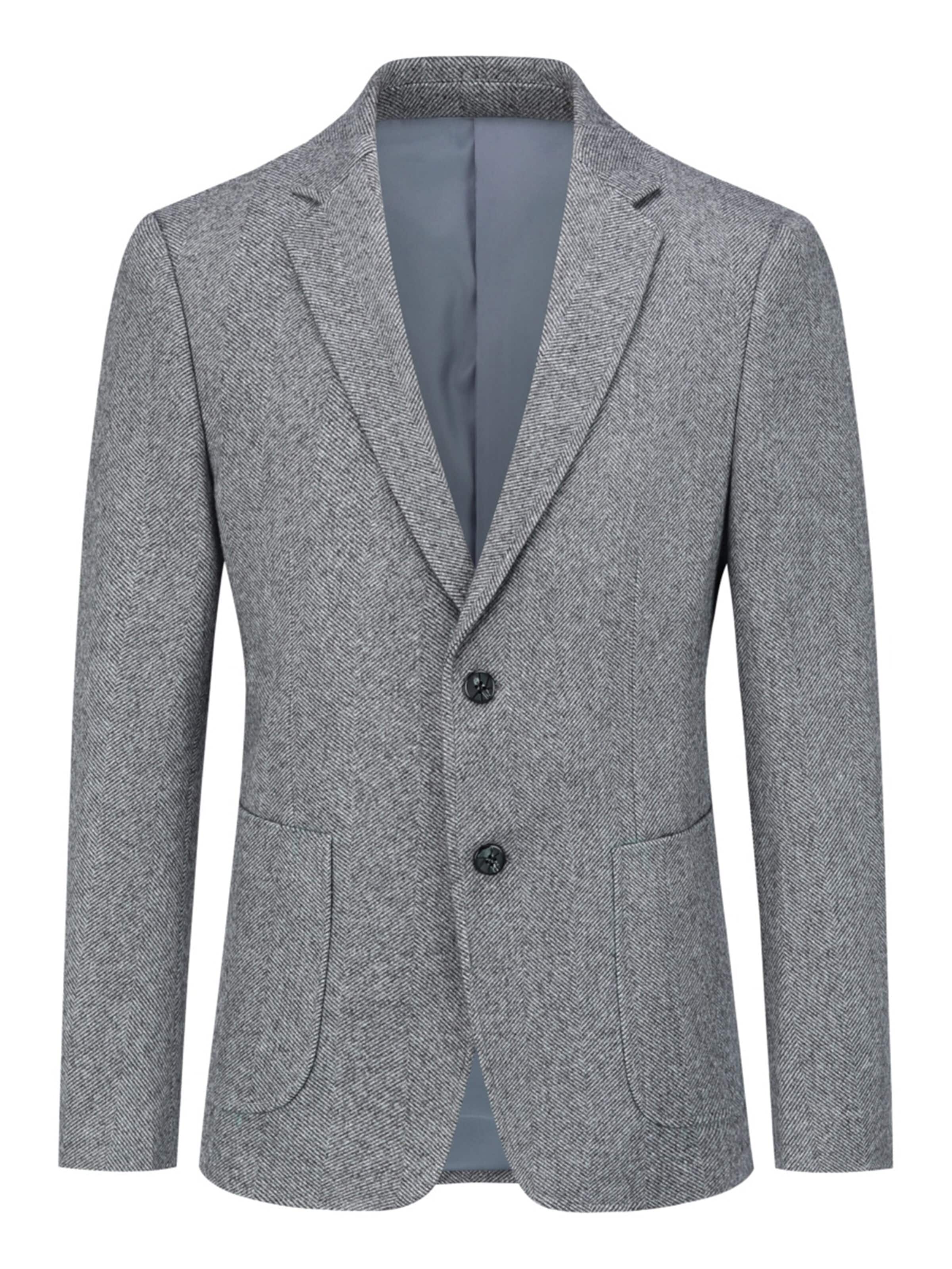 YOUTHUP Slim fit Suit Jacket in Grey: front
