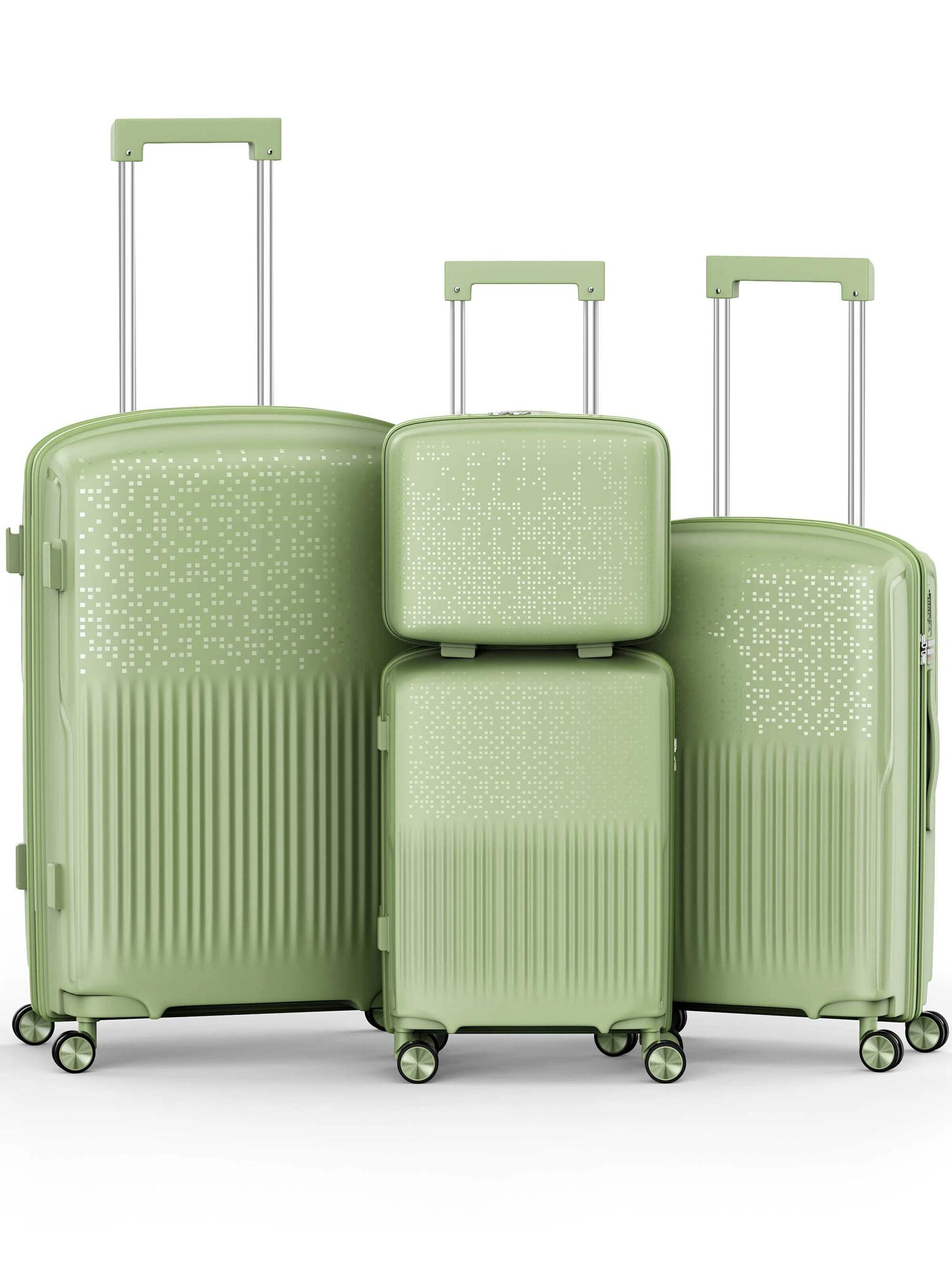 4FLY Suitcase Set 'Pixel' in Green: front