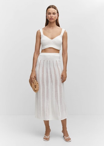 MANGO Skirt 'Santorin' in White