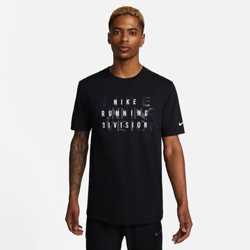 NIKE Functioneel shirt 'Run Division' in Zwart: voorkant