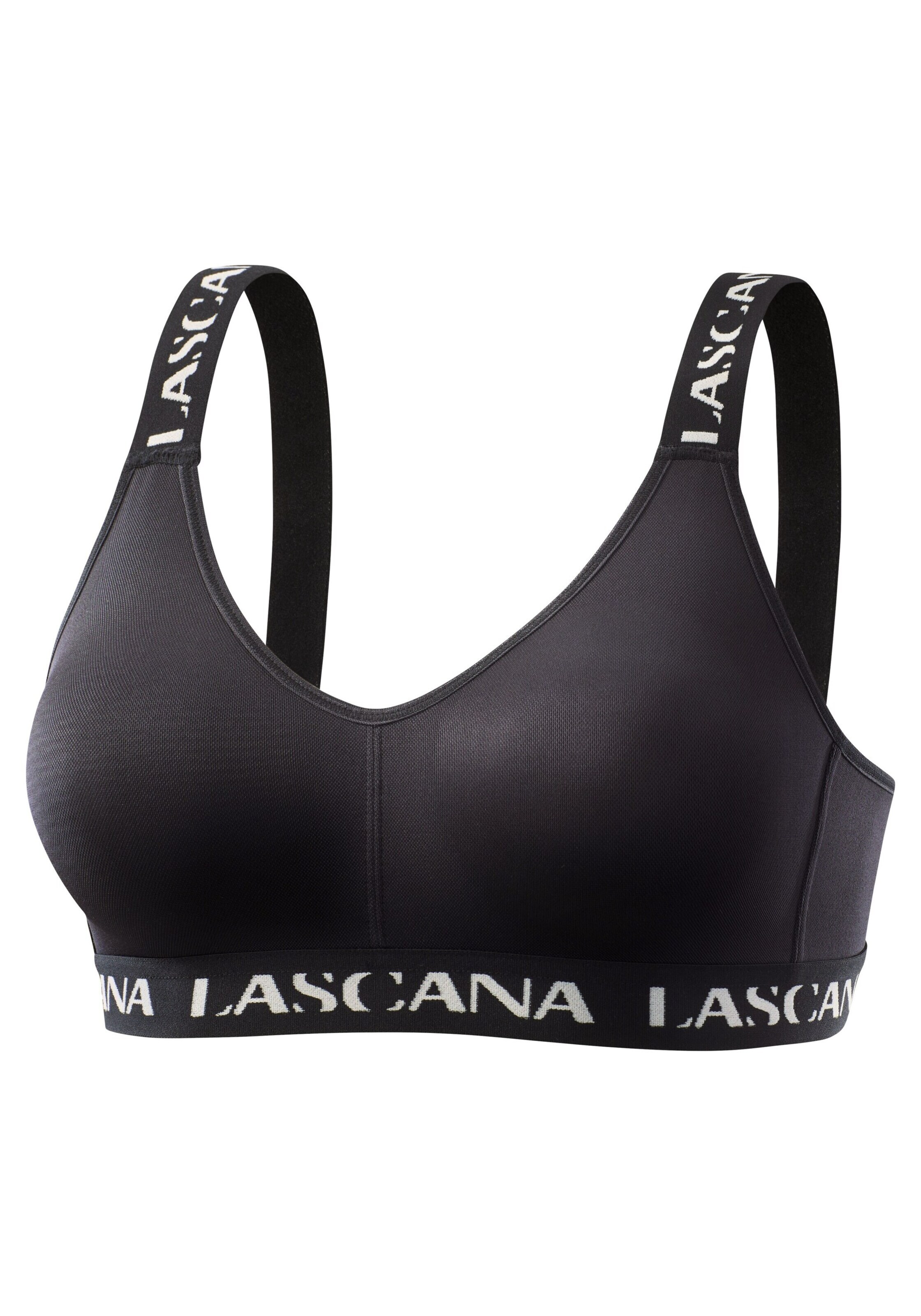 LASCANA ACTIVE - Bustier Sujetador deportivo en negro: frente
