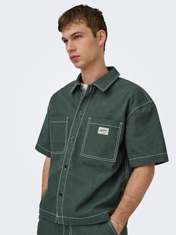 Only & Sons Comfort Fit Skjorte 'ONSZealand' i grøn: forside