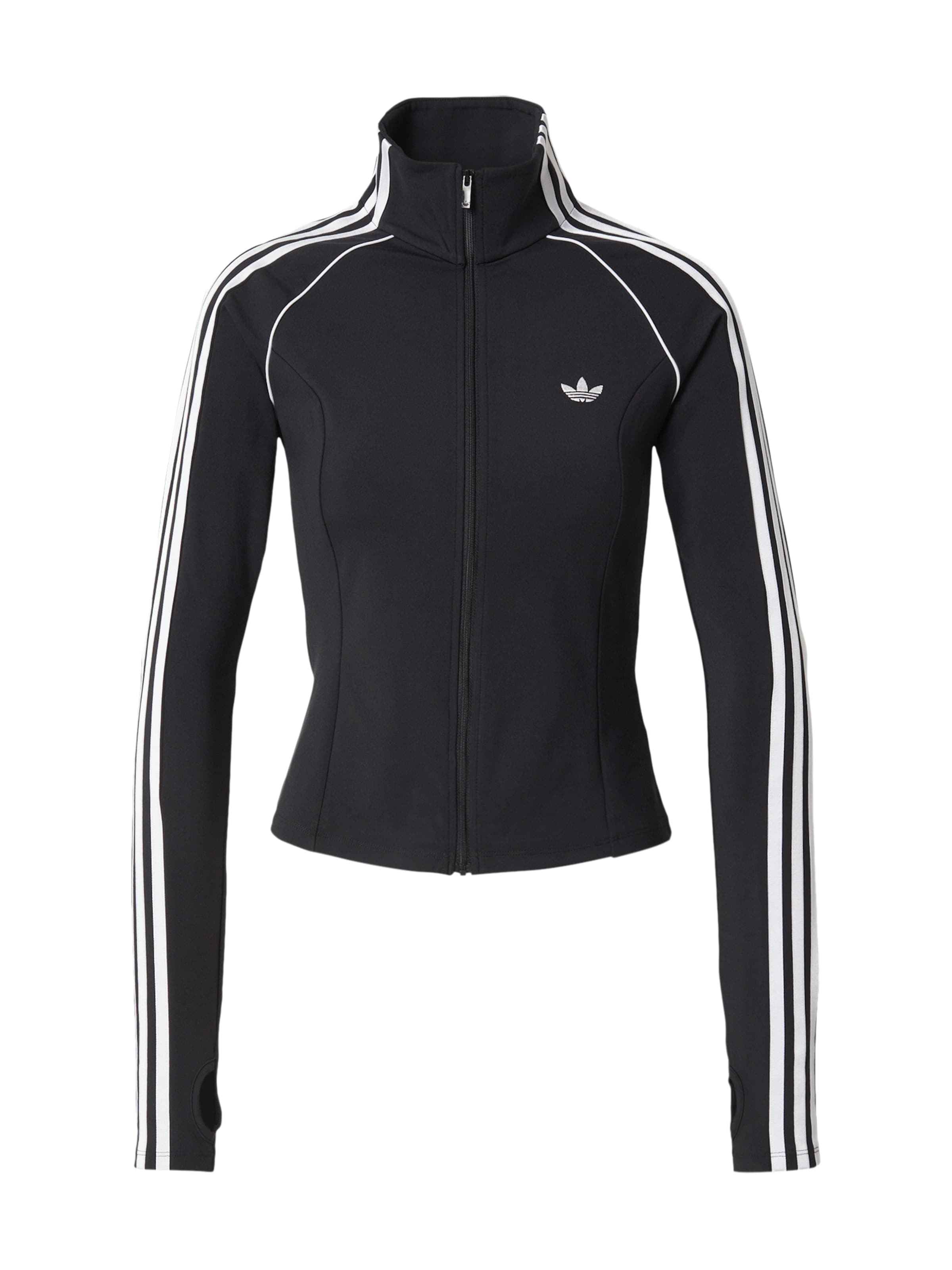 ADIDAS ORIGINALS Суичъри с качулка в черно: отпред