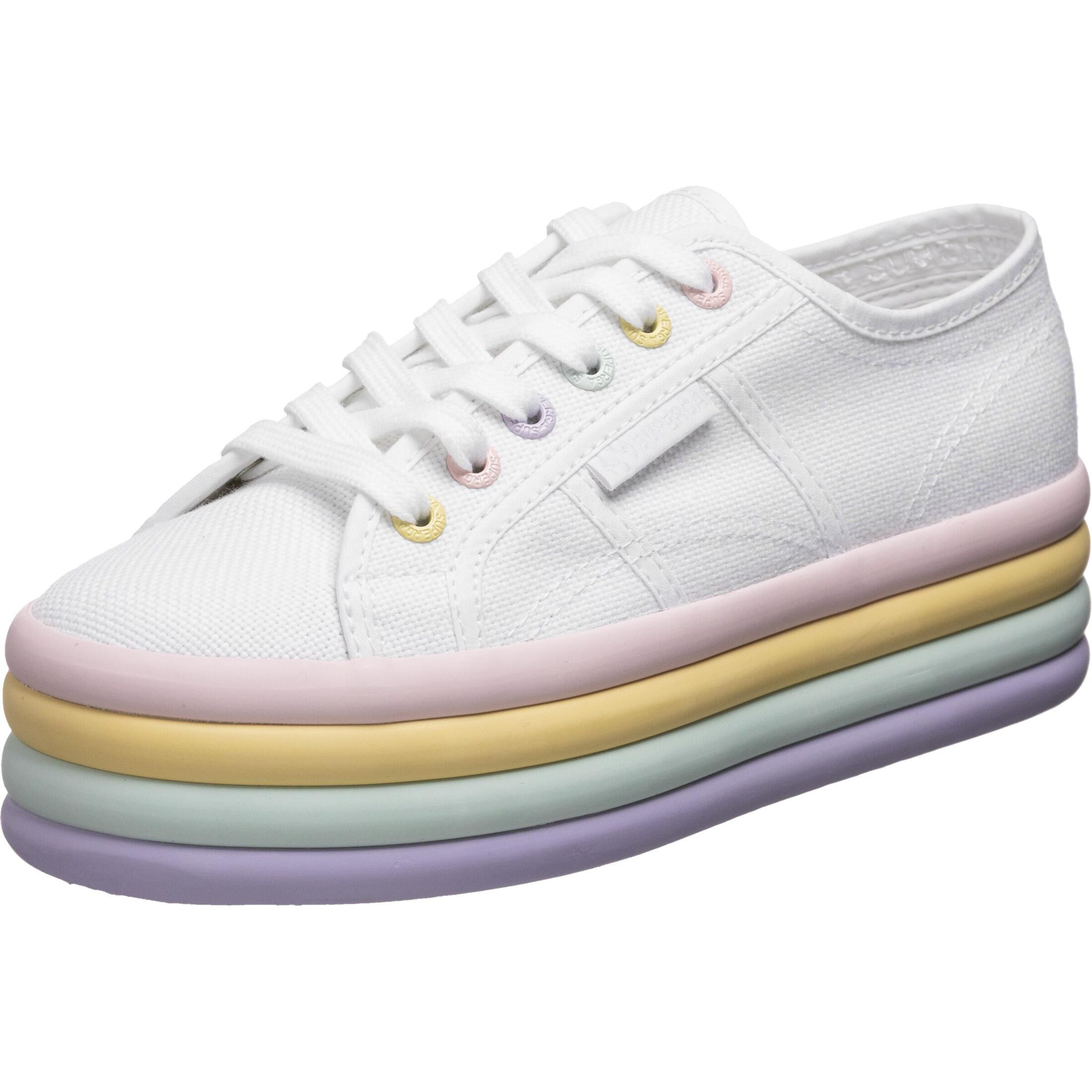 SUPERGA Sneaker in pastellgelb / mint / pastelllila / pastellpink / weiß, Produktansicht