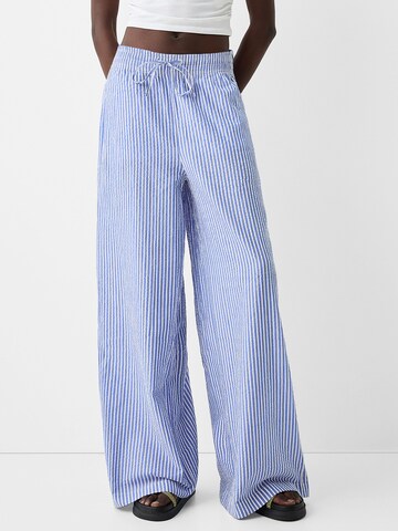 Bershka Wide leg Pants in Blue