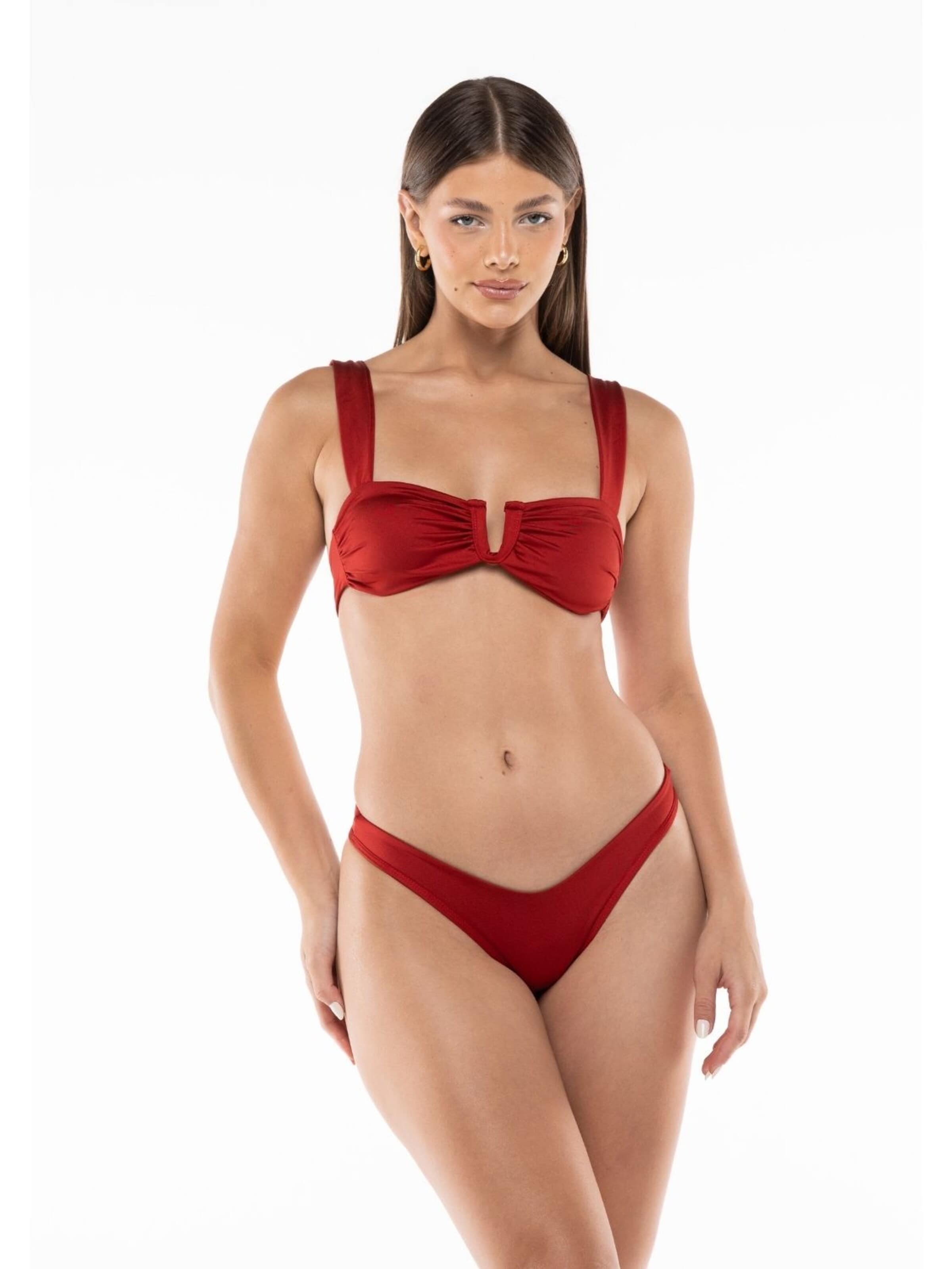 Acuarela Brand Balconette Bikini 'Royale U Brazilian Bikini Set' in Rood