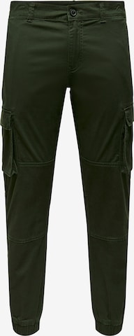 Only & Sons - Tapered Pantalón cargo 'Cam Stage' en verde: frente