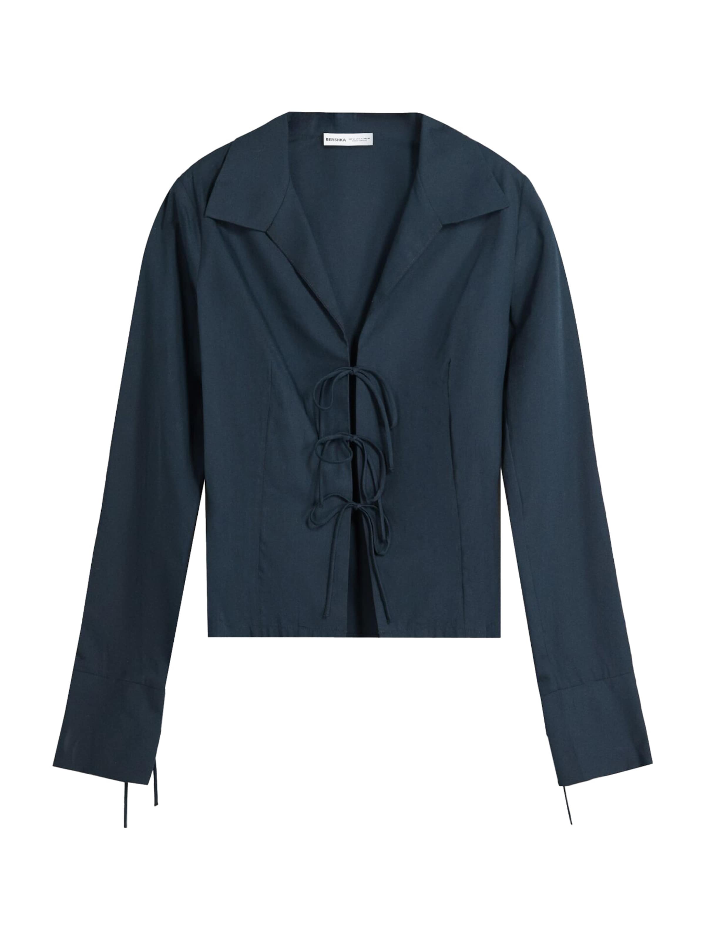 Bershka Блуза в синьо: отпред