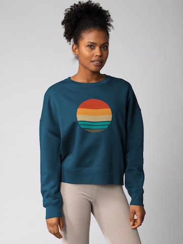 Watapparel Sweatshirt 'Retro Sunset Ocean ' in Blauw: voorkant